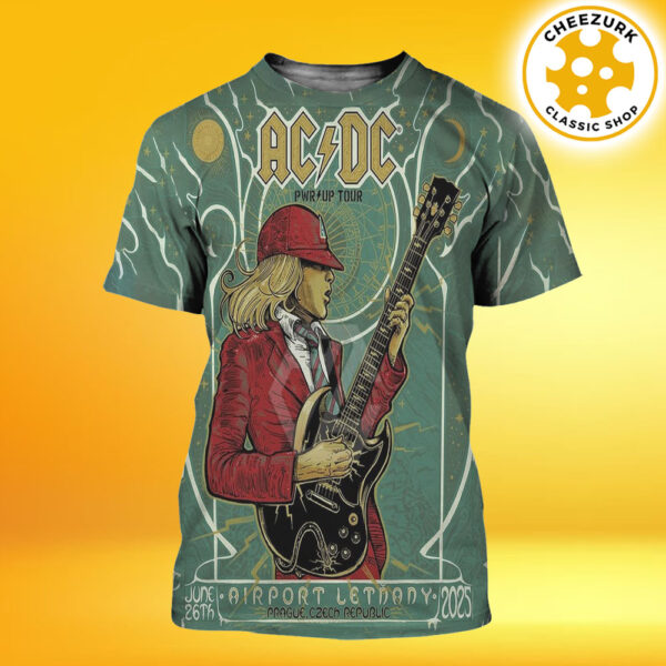 ACDC PWR UP 2025 Tour In Prague Poster At Airport Letnany In Prague Czech Republic On June 26th 2025 All Over Print Shirt