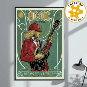 ACDC PWR UP 2025 Tour In Prague Poster At Airport Letnany In Prague Czech Republic On June 26th 2025 Home Decor Poster Canvas