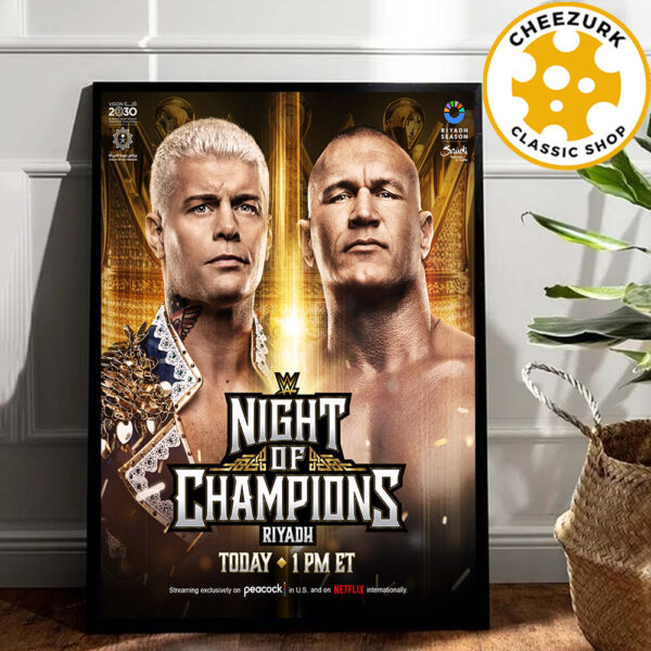 Cody Rhodes Vs Randy Orton WWE Night Of Champions Riyadh 2025 King Of The Ring Finals Matchup Home Decor Poster Canvas
