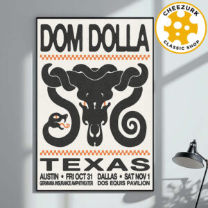 Dom Dolla Event Poster In Texas At Austin On October 31 And At Dallas On November 1st 2025 Home Decor Poster Canvas