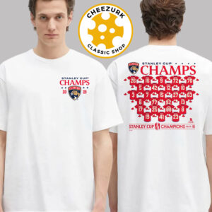 Florida Panthers 2025 Stanley Cup Champions NHL Jersey Roster Two Sided Unisex T-Shirt