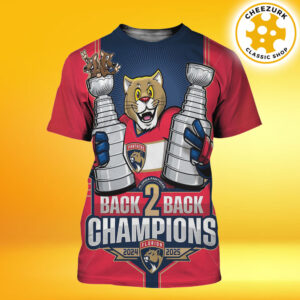 Florida Panthers Back To Back Stanley Cup 2025 Champions NHL The Cats Artwork All Over Print Shirt