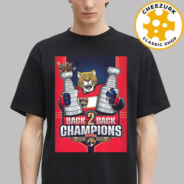 Florida Panthers Back To Back Stanley Cup 2025 Champions NHL The Cats Artwork Unisex T-Shirt