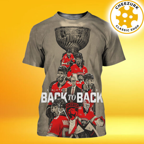 Florida Panthers Back To Back Stanley Cup Champions 2025 NHL All Over Print Shirt