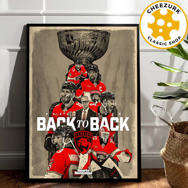 Florida Panthers Back To Back Stanley Cup Champions 2025 NHL Home Decor Poster Canvas