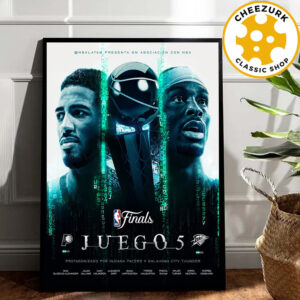 Indiana Pacers Vs Oklahoma City Thunder 2025 NBA Finals Juego 5 Matchup Home Decor Poster Canvas