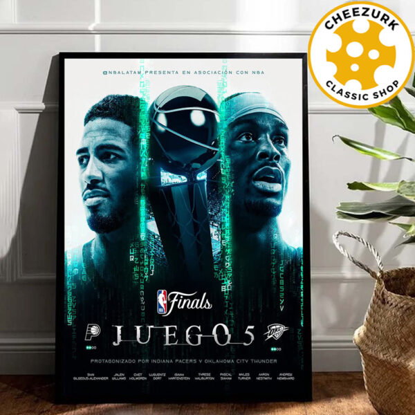 Indiana Pacers Vs Oklahoma City Thunder 2025 NBA Finals Juego 5 Matchup Home Decor Poster Canvas