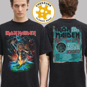 Iron Maiden Run For Your Lives 2025 Tour Nordics Tee In Nordics On June 2025 Two Sided Unisex T-Shirt