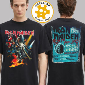 Iron Maiden Run For Your Lives 2025 Tour Tee In United Kingdom On June 21 22 28 And 30 2025 Two Sided Unisex T-Shirt