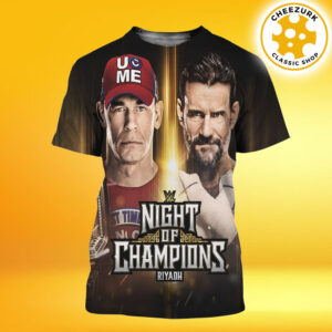 John Cena Vs CM Punk WWE Night Of Champions Riyadh 2025 Matchup All Over Print Shirt