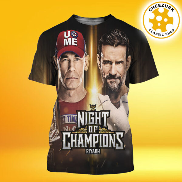 John Cena Vs CM Punk WWE Night Of Champions Riyadh 2025 Matchup All Over Print Shirt