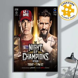 John Cena Vs CM Punk WWE Night Of Champions Riyadh 2025 Matchup Home Decor Poster Canvas