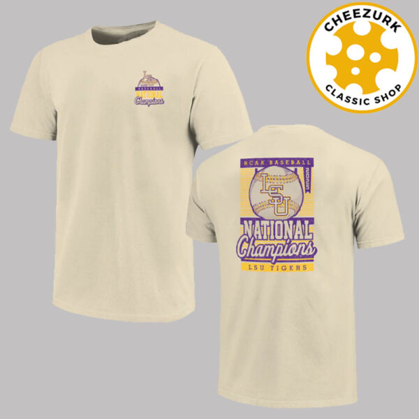 LSU Tigers Image One 2025 Baseball National Champions Pinstripe Unisex T-Shirt