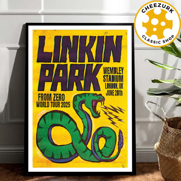 Linkin Park From Zero 2025 Tour London Poster At Wembley Stadium In London UK On June 28th 2025 World Tour Home Decor Poster Canvas