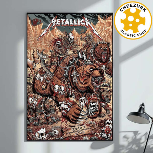 Metallica M72 Denver 2025 Merch Poster At Empower Field At Mile High In Denver Colorado On June 27 2025 Home Decor Poster Canvas