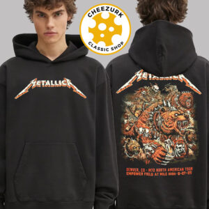 Metallica M72 Denver 2025 Merchandise At Empower Field At Mile High In Denver Colorado On June 27 2025 Two Sided Unisex Hoodie