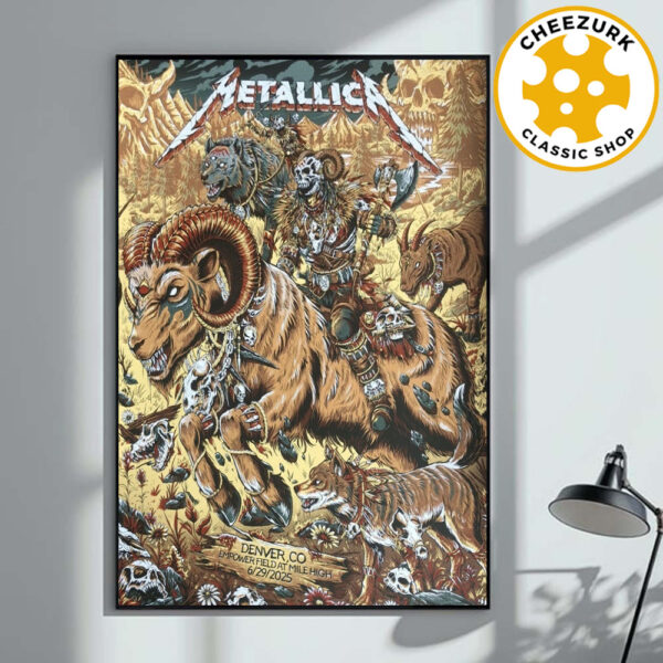 Metallica M72 Denver 2025 Night 2 Merch Poster For Empower Field At Mile High In Denver Colorado On June 29 2025 Home Decor Poster Canvas