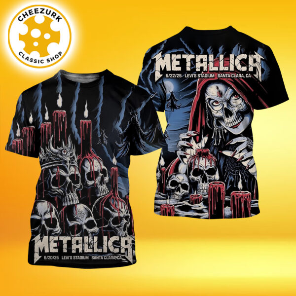 Metallica M72 Santa Clara 2025 Night 1 And 2 Merchandise Poster At Levi’s Stadium In Santa Clara CA On June 20 And 22 2025 All Over Print Shirt
