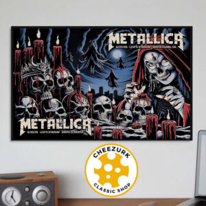 Metallica M72 Santa Clara 2025 Night 1 And 2 Merchandise Poster At Levi’s Stadium In Santa Clara CA On June 20 And 22 2025 Home Decor Poster Canvas