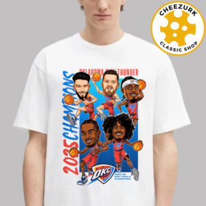 Oklahoma City Thunder 2025 NBA Finals Champions Caricature Full Court Unisex T-Shirt