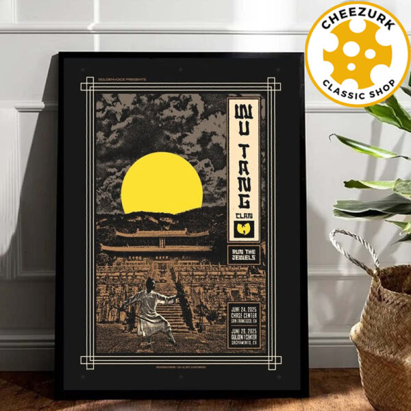 Wu Tang Clan Run The Jewels Event Poster At Chase Center And Golden 1 Center In San Francisco On June 24 And 26 2025 Home Decor Poster Canvas