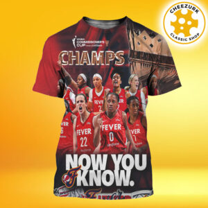 Indiana Fever Now You Know Champs WNBA Commissioner’s Cup 2025 All Over Print Shirt