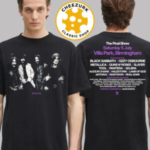 Ozzy Osbourne Event Tee Sabbath Band Photo The Final Show Lineup At Villa Park In Birmingham On July 5 2025 Two Sided Unisex T-Shirt